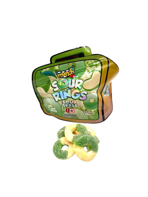 MUNCH SOUR RINGS - Green Apple 3000mg