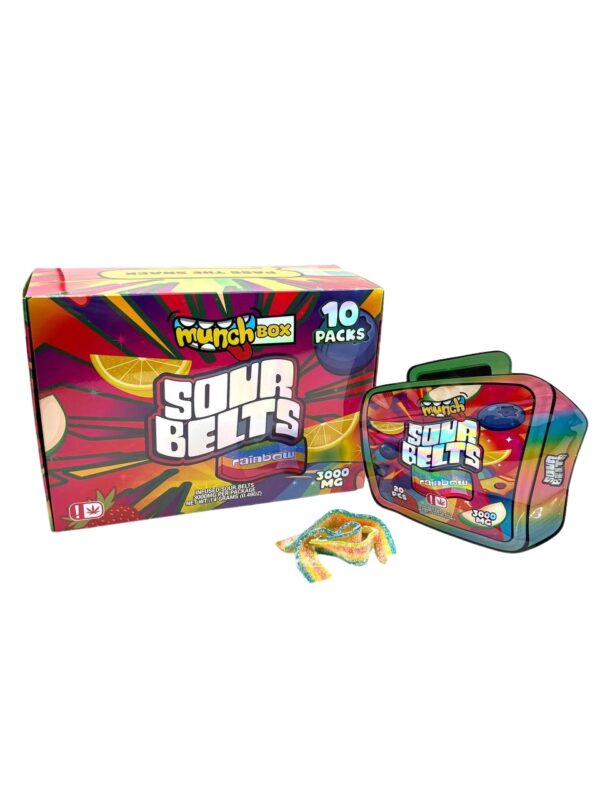 MUNCH SOUR BELTS - Rainbow 3000mg