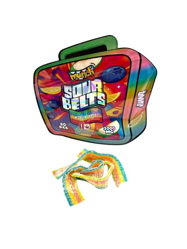 MUNCH SOUR BELTS - Rainbow 3000mg