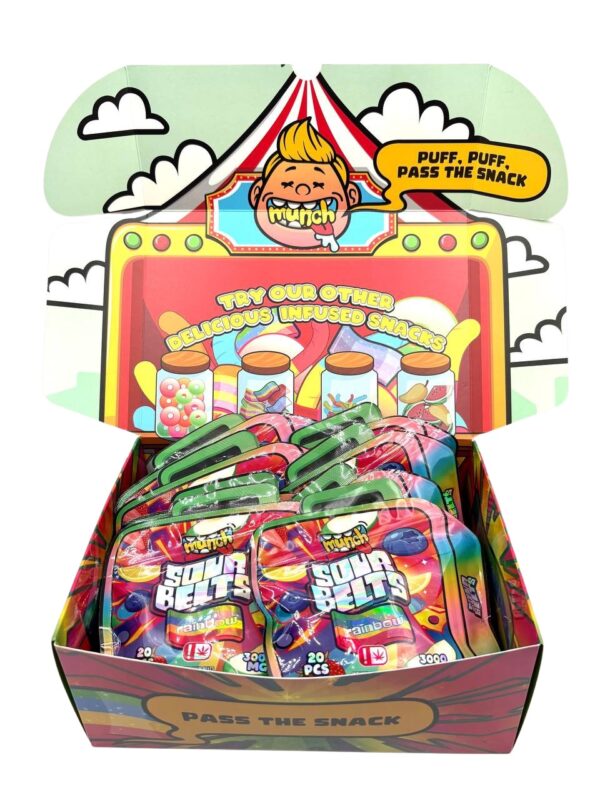 MUNCH SOUR BELTS - Rainbow 3000mg