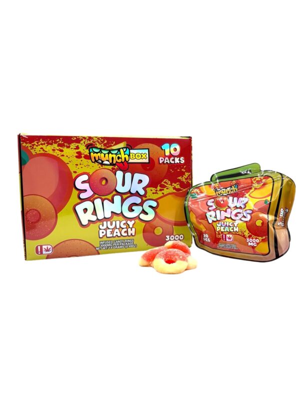 MUNCH SOUR RINGS - Juicy Peach 3000mg