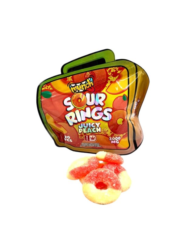 MUNCH SOUR RINGS - Juicy Peach 3000mg