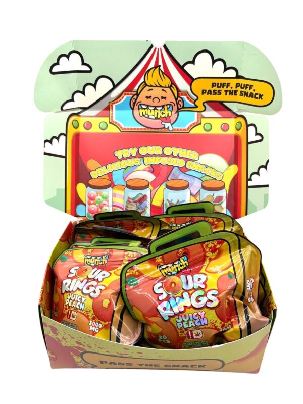 MUNCH SOUR RINGS - Juicy Peach 3000mg