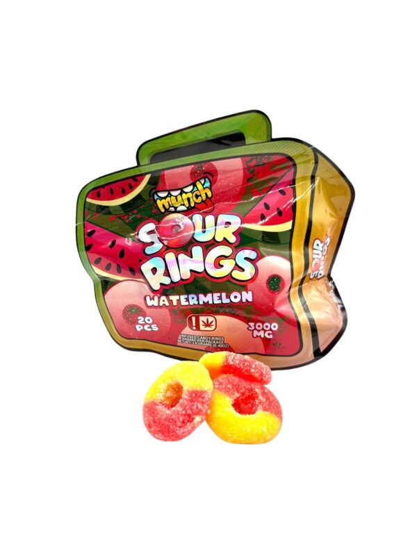 MUNCH SOUR RINGS - Watermelon 3000mg
