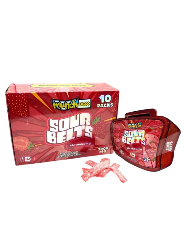 MUNCH SOUR BELTS - Strawberry 3000mg