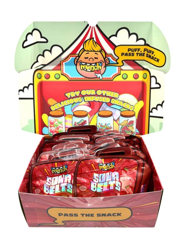 MUNCH SOUR BELTS - Strawberry 3000mg